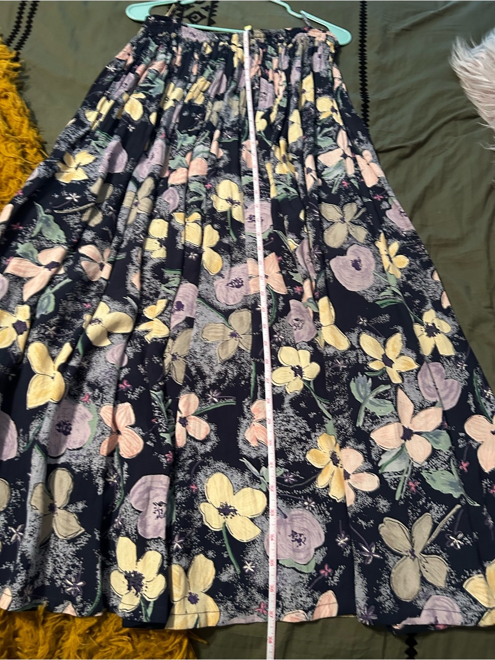 Floral Skirt - Navy with Yellow & Pink Floral Print - Picture 3 of 5